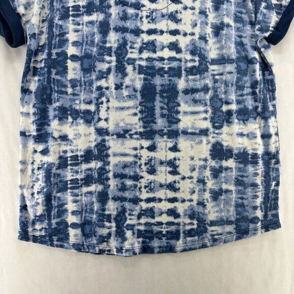 Lucky Brand Pajama Top Womens Sz L Tie Dye Round Neck Cuff Dolman Sleeve Blue - Picture 6 of 10